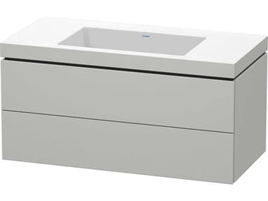 Duravit L-cube 39'' Two Drawer Concrete Gray Matt Wall-Mounted Vanity Unit DURLC6928N0707