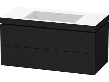 Duravit L-cube 39'' Two Drawer Black Oak Matt Wall-Mounted Vanity Unit DURLC6928N1616