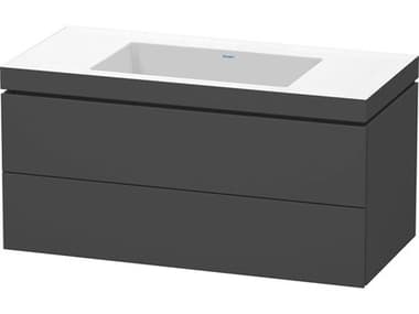 Duravit L-cube 39'' Two Drawer Graphite Matt Wall-Mounted Vanity Unit DURLC6928N4949
