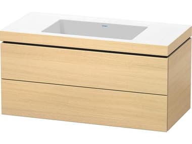 Duravit L-cube 39'' Two Drawer Mediterranean Oak Matt Wall-Mounted Vanity Unit DURLC6928N7171