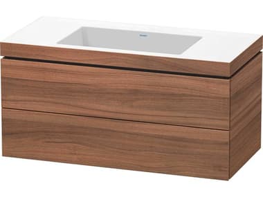 Duravit L-cube 39'' Two Drawer Walnut Matt Wall-Mounted Vanity Unit DURLC6928N7979