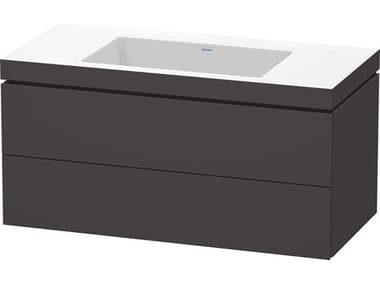 Duravit L-cube 39'' Two Drawer Graphite Super Matt Wall-Mounted Vanity Unit DURLC6928N8080