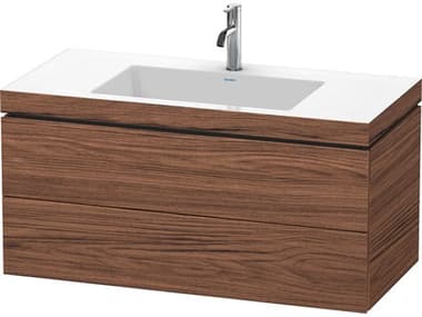 Duravit L-cube 39'' Two Drawer Walnut (Dark) Matt Wall-Mounted Vanity Unit DURLC6928O2121