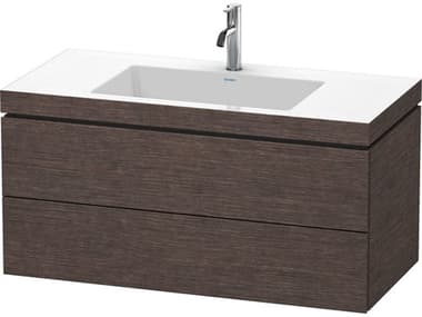 Duravit L-cube 39'' Two Drawer Dark Brushed Oak Matt Wall-Mounted Vanity Unit DURLC6928O7272