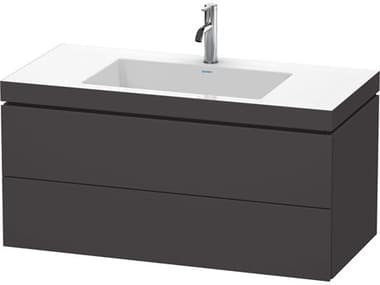 Duravit L-cube 39'' Two Drawer Graphite Super Matt Wall-Mounted Vanity Unit DURLC6928O8080