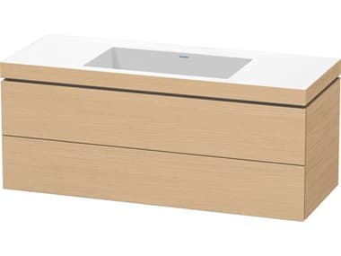 Duravit L-cube 47'' Two Drawer Natural Oak Matt Wall-Mounted Vanity Unit DURLC6929N3030