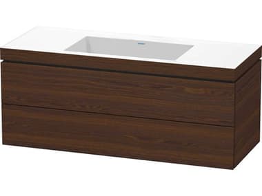 Duravit L-cube 47'' Two Walnut (Brushed) Matt Wall-Mounted Vanity Unit DURLC6929N6969