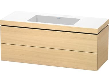 Duravit L-cube 47'' Two Drawer Mediterranean Oak Matt Wall-Mounted Vanity Unit DURLC6929N7171