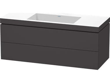 Duravit L-cube 47'' Two Drawer Graphite Super Matt Wall-Mounted Vanity Unit DURLC6929N8080