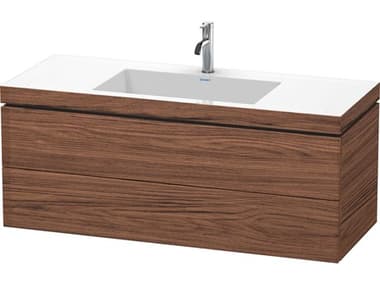 Duravit L-cube 47'' Two Drawer Walnut (Dark) Matt Wall-Mounted Vanity Unit DURLC6929O2121