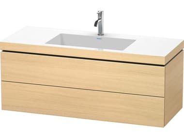 Duravit L-cube 47'' Two Drawer Mediterranean Oak Matt Wall-Mounted Vanity Unit DURLC6929O7171