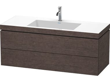 Duravit L-cube 47'' Two Drawer Dark Brushed Oak Matt Wall-Mounted Vanity Unit DURLC6929O7272