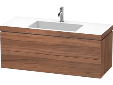 Duravit L-cube 47'' Two Drawer Walnut Matt Wall-Mounted Vanity Unit DURLC6929O7979