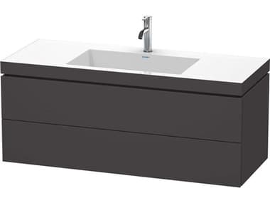 Duravit L-cube 47'' Two Drawer Graphite Super Matt Wall-Mounted Vanity Unit DURLC6929O8080