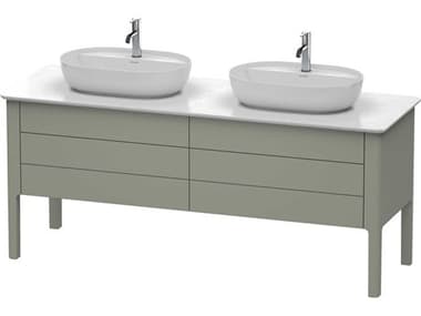 Duravit Luv 68'' Stone Gray Satin Matt Freestanding Vanity Unit - 2 Cut-outs DURLU9567B9292