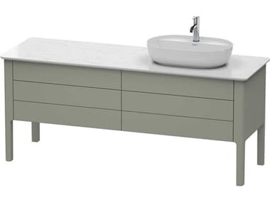Duravit Luv 68'' Stone Gray Satin Matt Freestanding Vanity Unit - 1 Right Side Cut-out DURLU9568R9292
