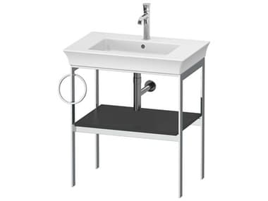 Duravit White Tulip 27'' Black Metal Console Vanity Unit - Left Side Towel Ring DURWT4543L5858