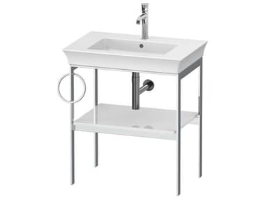Duravit White Tulip 27'' White High Gloss Metal Console Vanity Unit - Left Side Towel Ring DURWT4543L8585