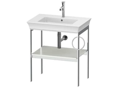 Duravit White Tulip 27'' White Satin Matt Metal Console Vanity Unit - Right Side Towel Ring DURWT4543R3636