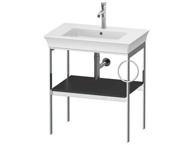 Duravit White Tulip 27'' Black Metal Console Vanity Unit - Right Side Towel Ring DURWT4543R5858