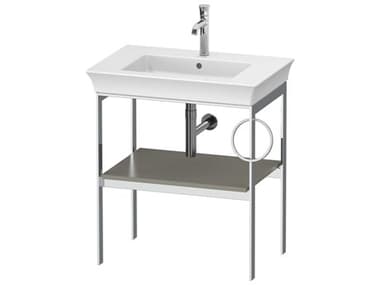 Duravit White Tulip 27'' Stone Gray Satin Matt Metal Console Vanity Unit - Right Side Towel Ring DURWT4543R9292