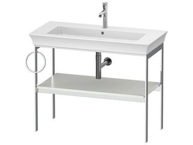 Duravit White Tulip 39'' White Satin Matt Metal Console Vanity Unit - Left Side Towel Ring DURWT4544L3636