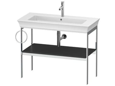 Duravit White Tulip 39'' Black Metal Console Vanity Unit - Left Side Towel Ring DURWT4544L5858