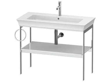 Duravit White Tulip 39'' White High Gloss Metal Console Vanity Unit - Left Side Towel Ring DURWT4544L8585