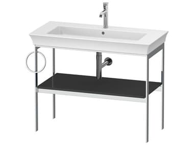 Duravit White Tulip 39'' Graphite High Gloss Console Vanity Unit - Left Side Towel Ring DURWT4544LH1H1