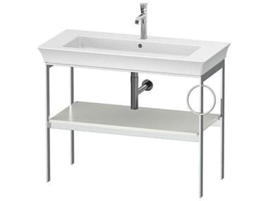 Duravit White Tulip 39'' White Satin Matt Metal Console Vanity Unit - Right Side Towel Ring DURWT4544R3636
