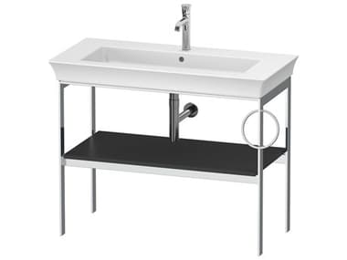 Duravit White Tulip 39'' Black Metal Console Vanity Unit - Right Side Towel Ring DURWT4544R5858
