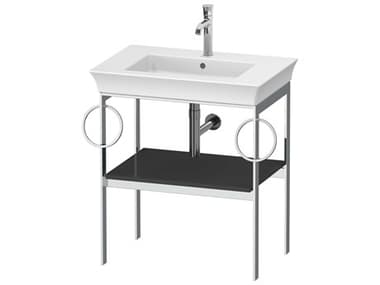 Duravit White Tulip 27'' Graphite High Gloss Metal Console Vanity Unit DURWT4546BH1H1