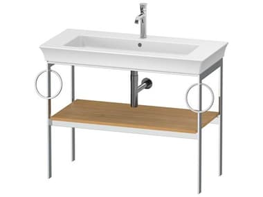 Duravit White Tulip 39'' Natural Oak Metal Console Vanity Unit DURWT4547BH5H5