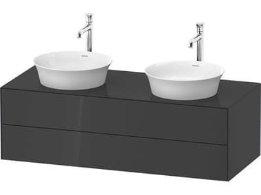 Duravit White Tulip 51'' Graphite High Gloss Matte Vanity Unit DURWT4988BH1H1