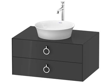 Duravit White Tulip 32'' Graphite High Gloss Matte Vanity Unit DURWT49900H1H1