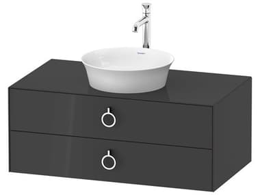 Duravit White Tulip 39'' Graphite High Gloss Matte Vanity Unit DURWT49910H1H1