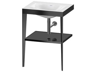 Duravit Xviu 24'' Black Set with Metal Console DURXV4714NB240