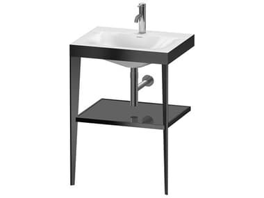 Duravit Xviu 24'' Gray High Gloss/Black Set with Metal Console DURXV4714OB289