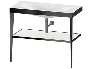 Duravit Xviu 39'' White High Gloss Lacquer/Black Set with Metal Console DURXV4716NB285