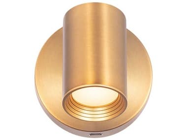dweLED by WAC Lighting Kepler 5&quot; Tall 1-Light Aged Brass Glass LED Wall Sconce DWLBL21205AB