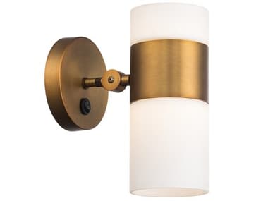 dweLED by WAC Lighting Pencil Skirt 10" Tall 1-Light Aged Brass Glass LED Wall Sconce DWLBL59110AB