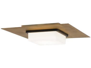 dweLED by WAC Lighting Double Decker 1-Light Black Aged Brass Flush Mount DWLFM31414BKAB