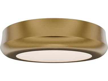 dweLED by WAC Lighting Parthenon 1-Light Aged Brass Round Flush Mount DWLFM37505AB