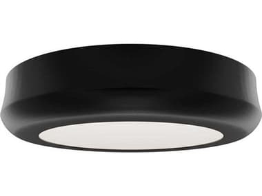 dweLED by WAC Lighting Parthenon 1-Light Black Round Flush Mount DWLFM37505BK