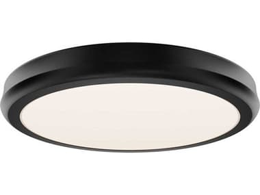 dweLED by WAC Lighting Parthenon 1-Light Black Round Flush Mount DWLFM37510BK