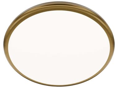 dweLED by WAC Lighting Parthenon 1-Light Aged Brass Round Flush Mount DWLFM37515AB