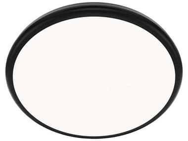 dweLED by WAC Lighting Parthenon 1-Light Black Round Flush Mount DWLFM37515BK
