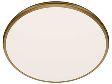 dweLED by WAC Lighting Parthenon 1-Light Aged Brass Round Flush Mount DWLFM37522AB