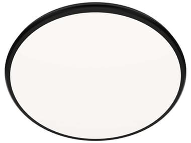 dweLED by WAC Lighting Parthenon 1-Light Black Round Flush Mount DWLFM37522BK