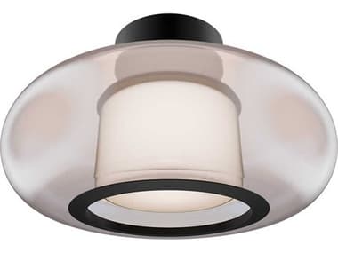 dweLED by WAC Lighting Doma 1-Light Black Round Flush Mount DWLFM48513BK